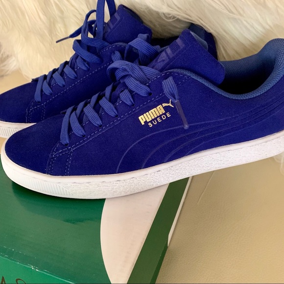 PUMA Men's Suede Classic Debossed: Mazarine Blue - Picture 7 of 8